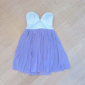 SABO SKIRT White Top Lavender Pleated￼skirt dress lace corset SIZE SMALL